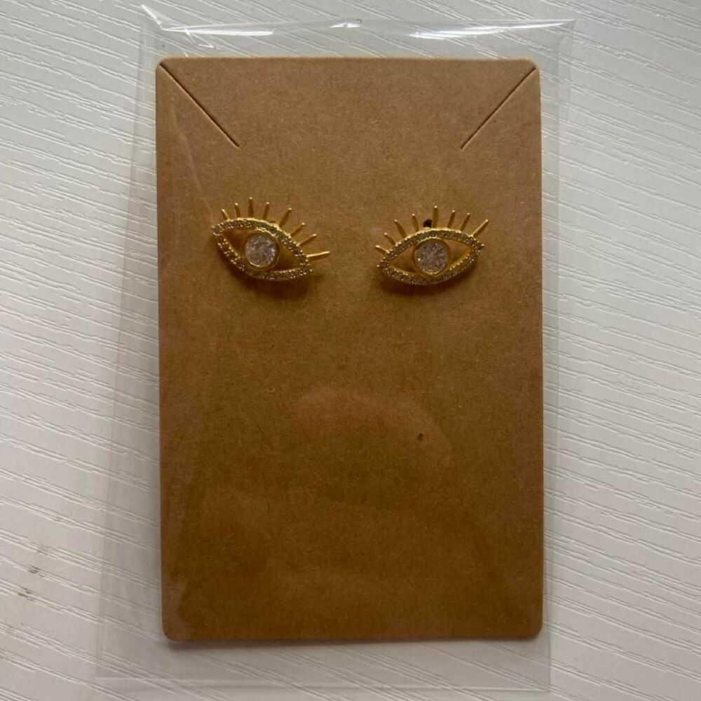 Gold eye stud earrings